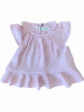 Girls' Circle Printed Ruffle Tunic In Pink ruffle tops girls, long sleeve tees girls