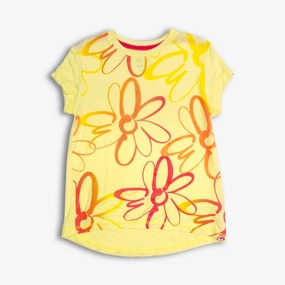 Girls' Circle Tee In Multicolor Daisy ruffle tops girls, long sleeve tees girls
