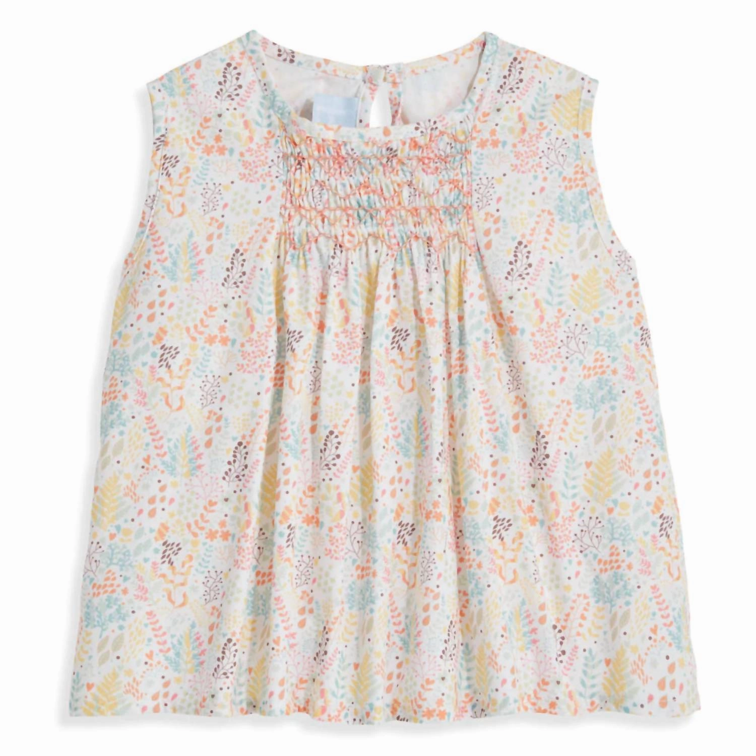 Girls' Kimberly Smocked Blouse In Seychelles ruffle tops girls, long sleeve tees girls