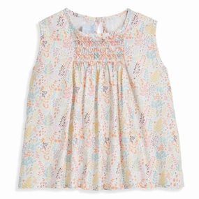 Girls' Kimberly Smocked Blouse In Seychelles ruffle tops girls, long sleeve tees girls