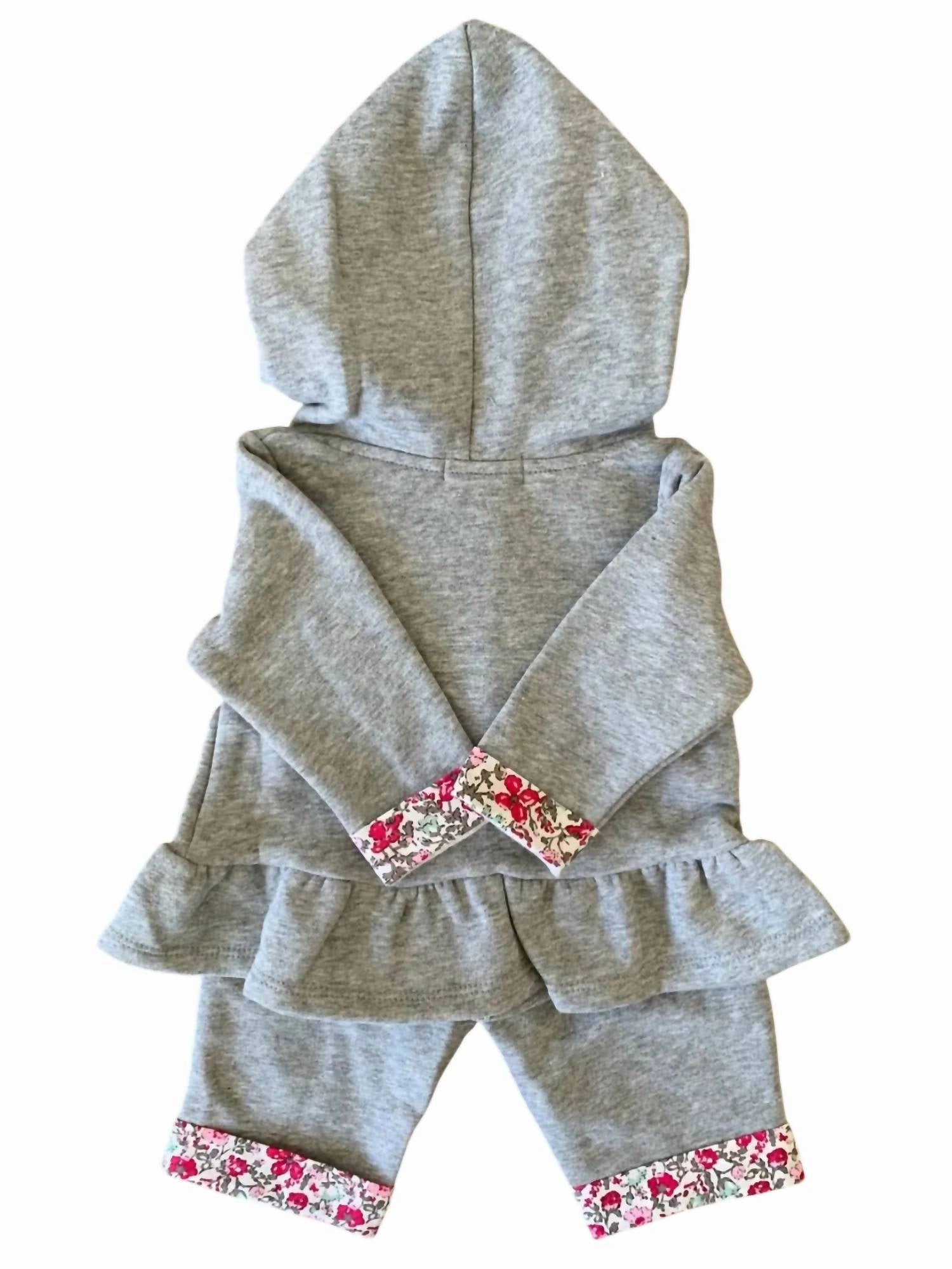 Girls' Liberty Sweatshirt Set In Heather Grey Girls Tunic Top