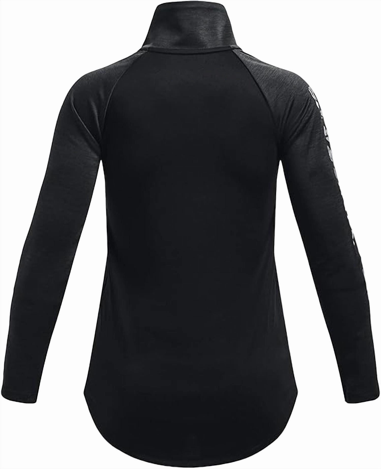 Girls' Tech Graphic Half Zip Top In Black / White Girls Tunic Top