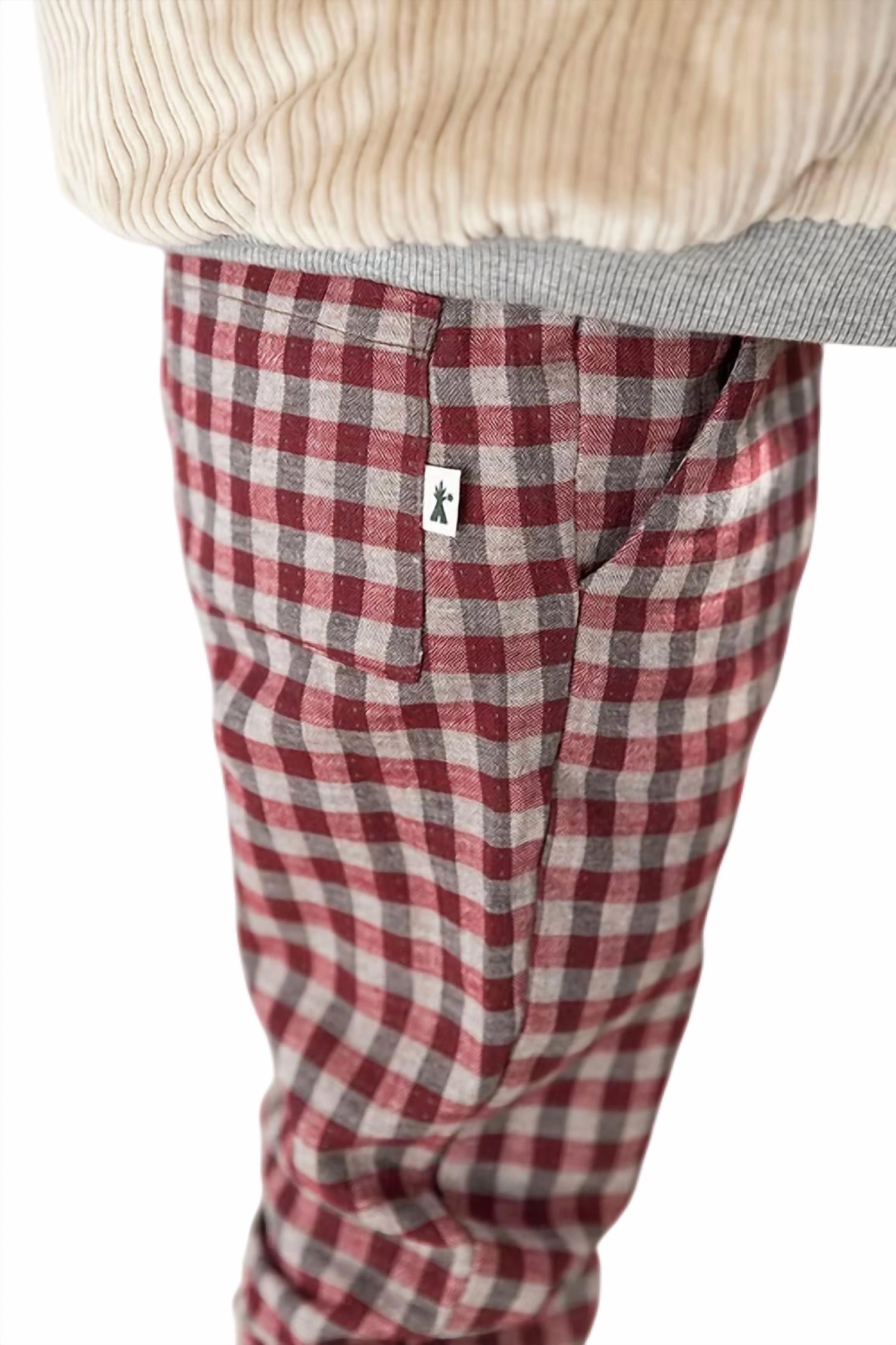 Girls Check Pants In Red Multi Girls Flared Leggings