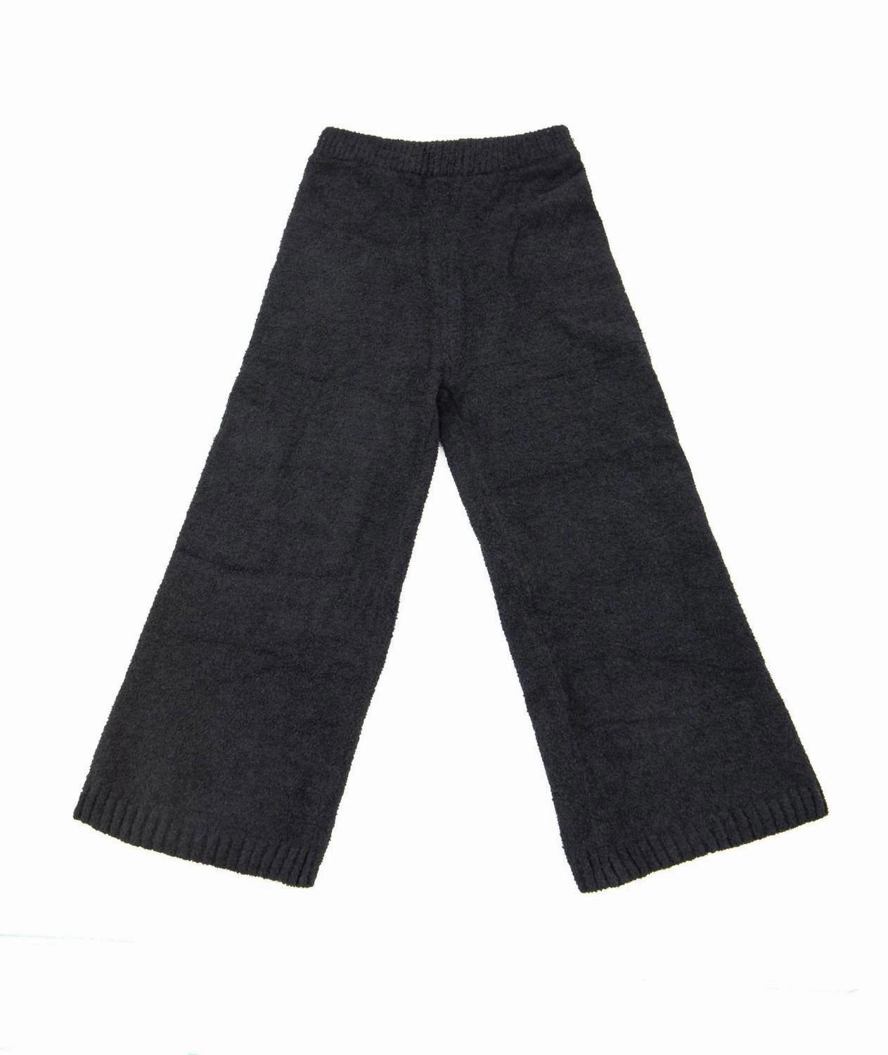 Girls Chenille Flare Pants In Black Girls Flared Leggings