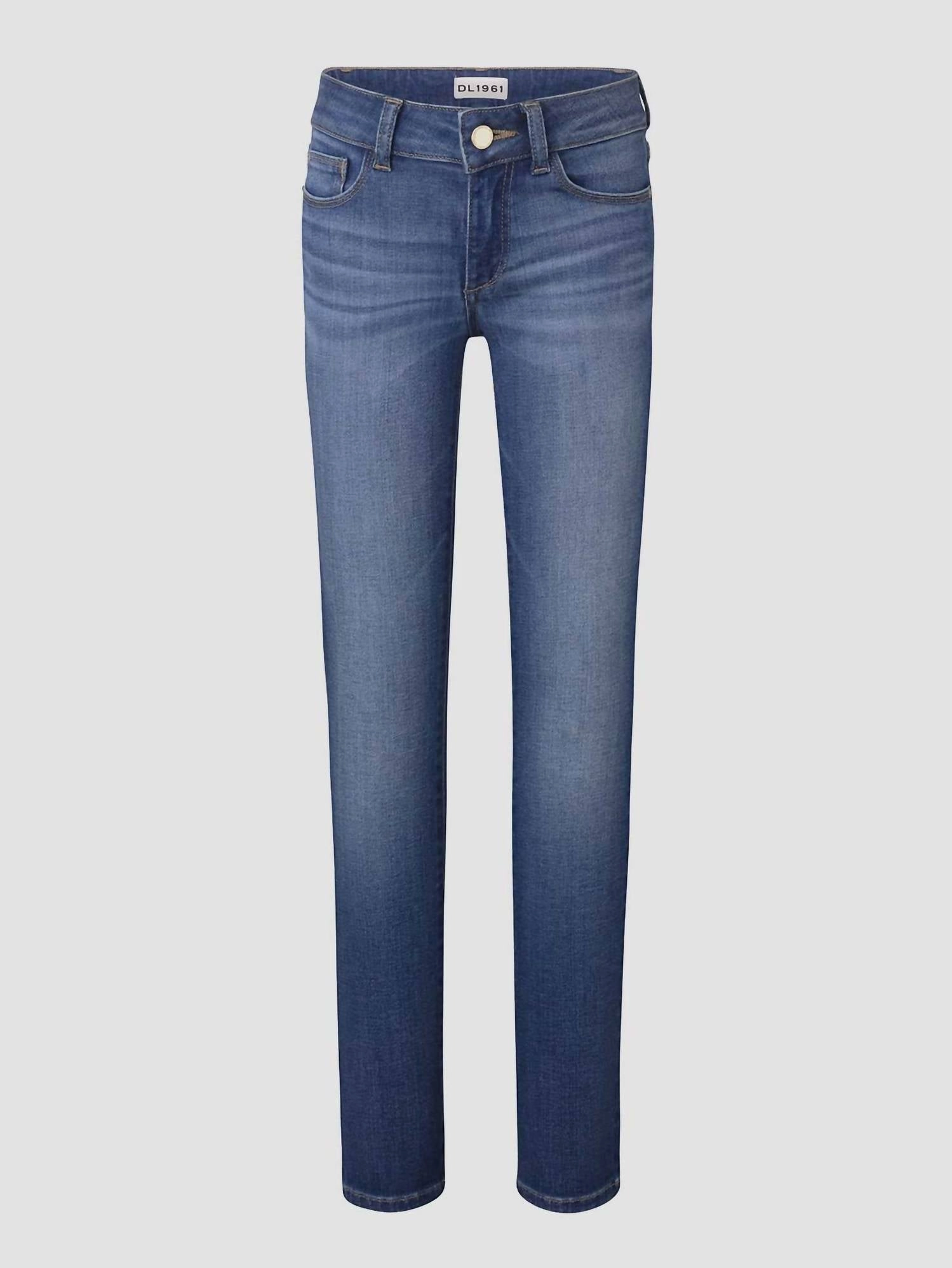 Girls Chloe Blue Skinny Jean In Mid-Indigo Girls Ripped Skinny Jeans