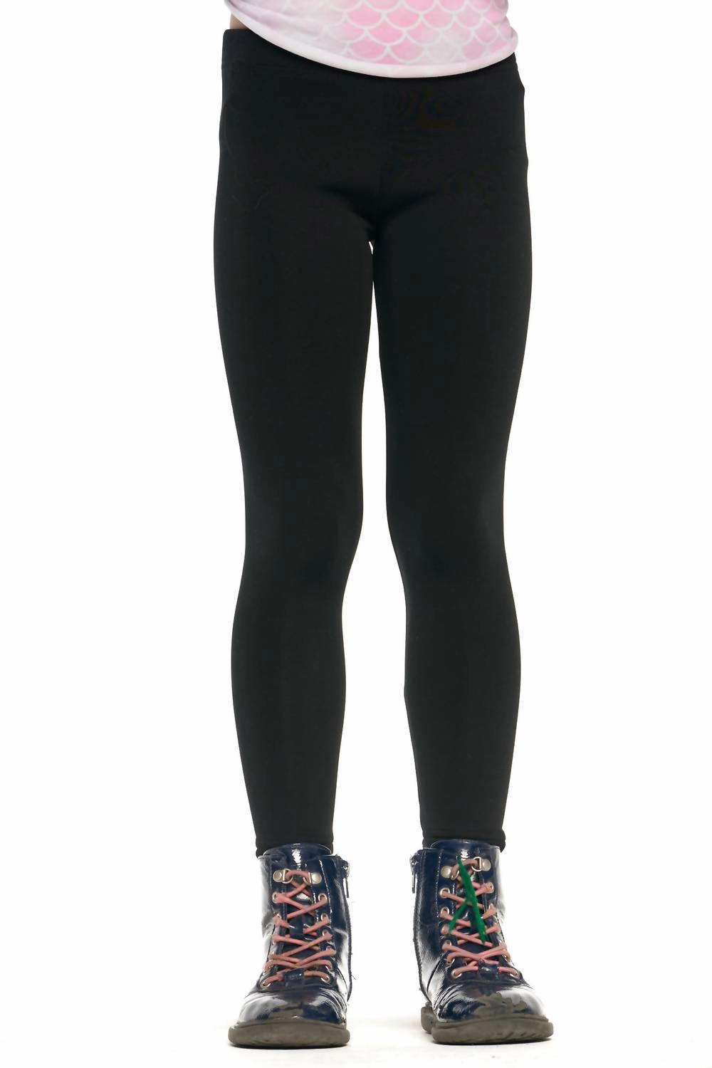 Girls Classic Knit Leggings In True Black leggings girls, wide leg pants girls