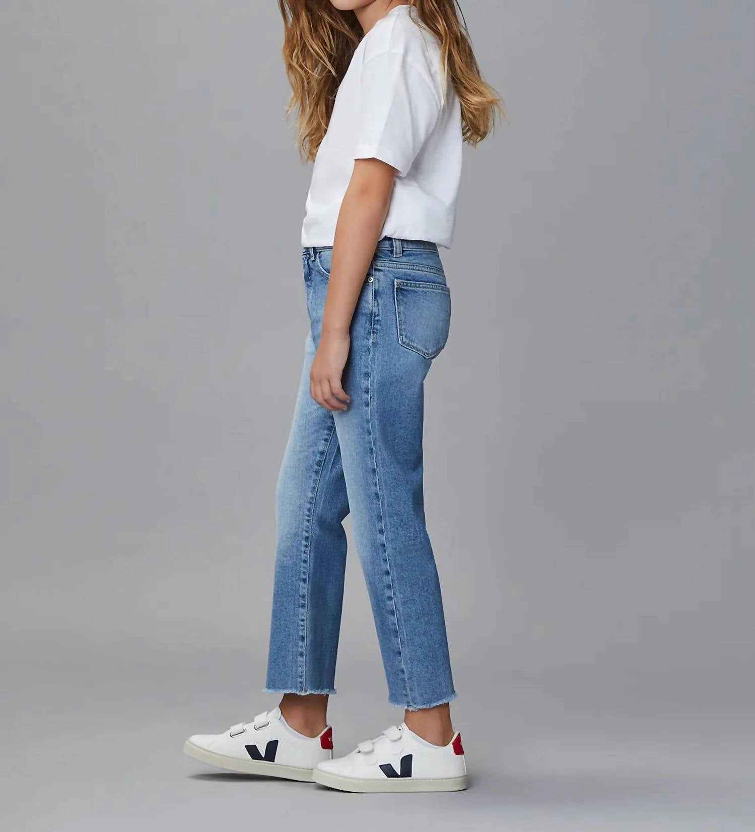 Girls Emie Straight Leg Jean In Glacier Girls Ripped Skinny Jeans