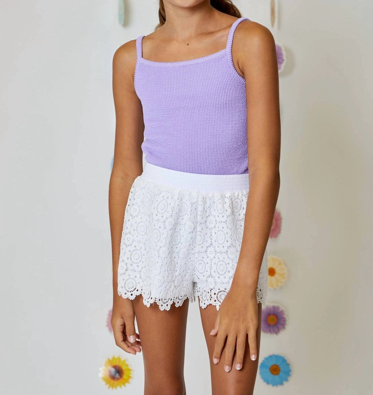 Girls Eyelet Shorts In White girls bermuda shorts, bike shorts girls