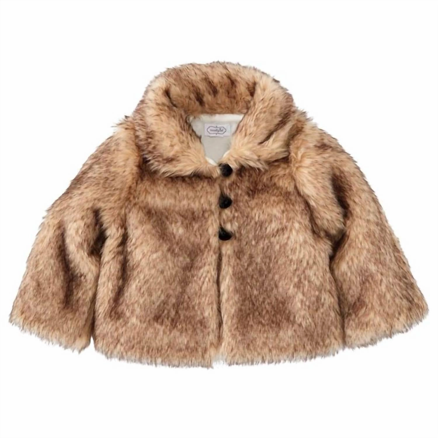 GirlS Faux Fur Jacket In Brown Girls Sherpa Coat