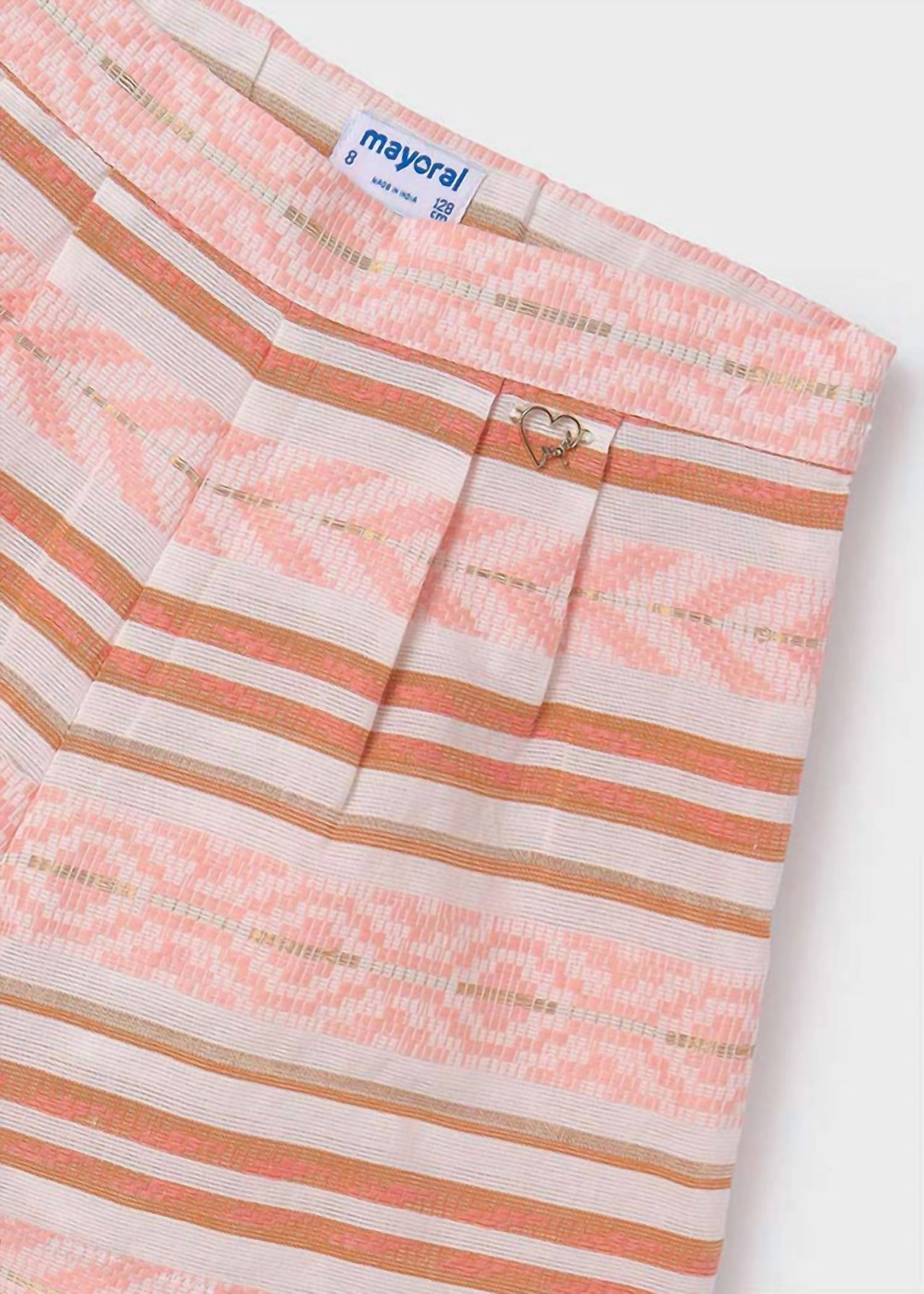 Girls Jacquard Shorts In Flamingo Girls Scallop Hem Shorts