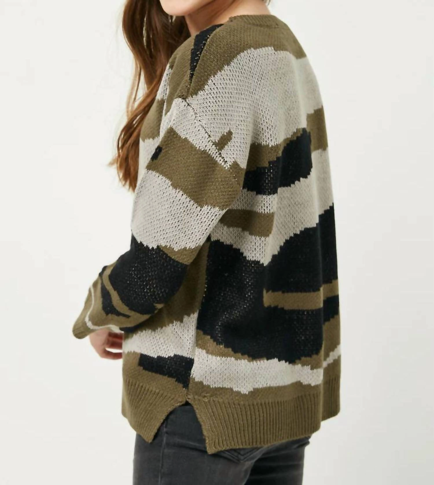 Girls Knit Sweater In Camo Girls Tunic Top
