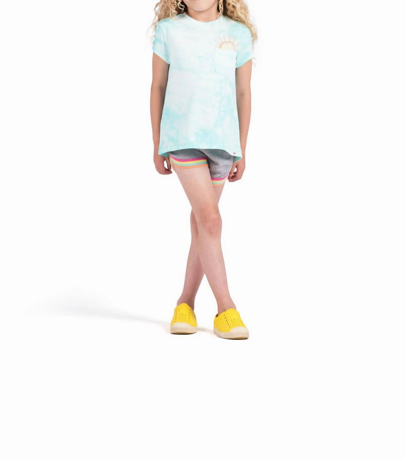 Girls Lori Shorts In Grey Sparkle Girls Scallop Hem Shorts