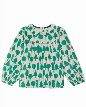 Girls Meadows Blouse In Forest Friends ruffle tops girls, long sleeve tees girls