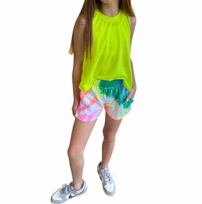 Girls Muscle Tank In Neon Yellow ruffle tops girls, long sleeve tees girls
