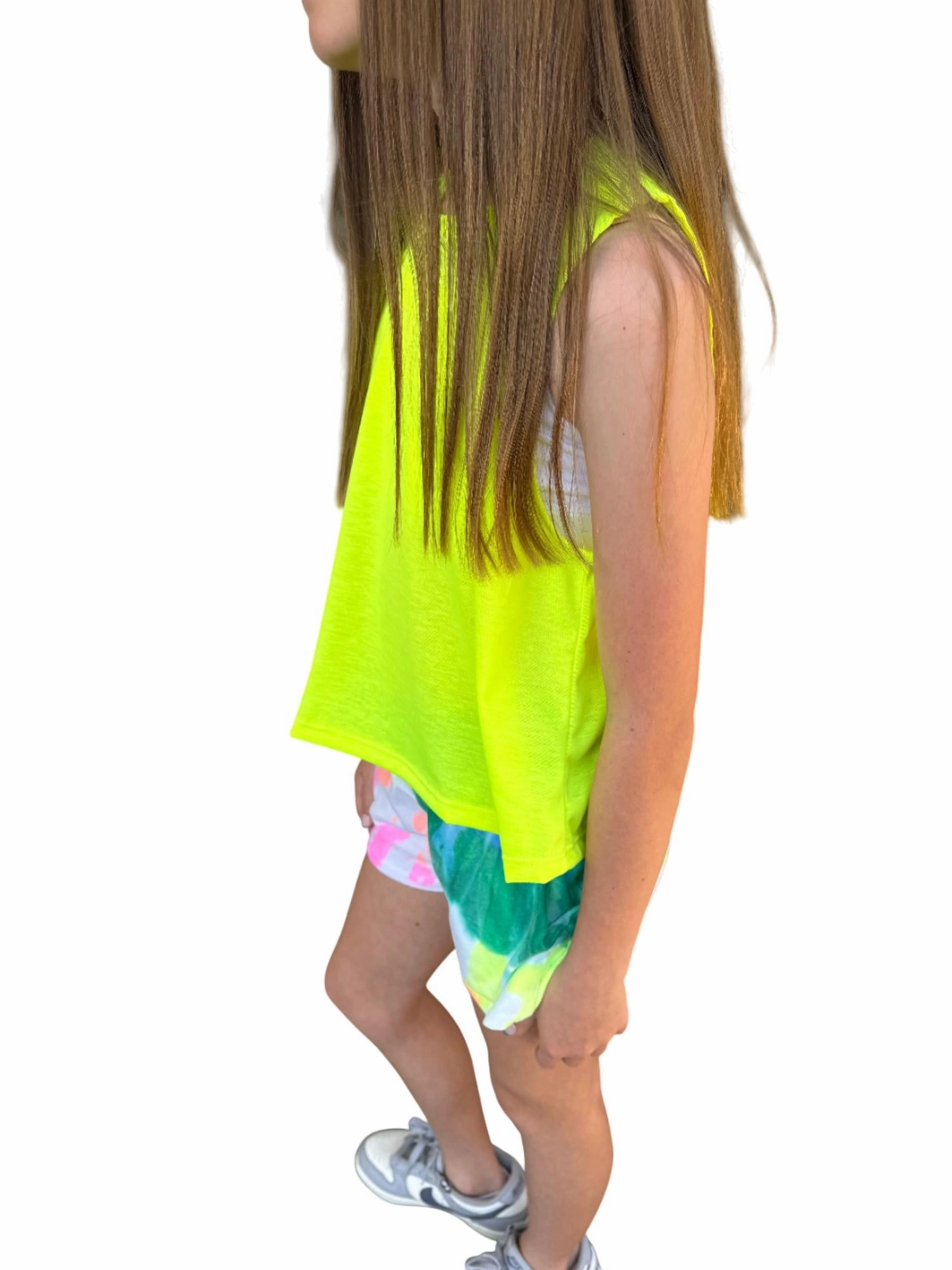 Girls Muscle Tank In Neon Yellow Girls Tunic Top