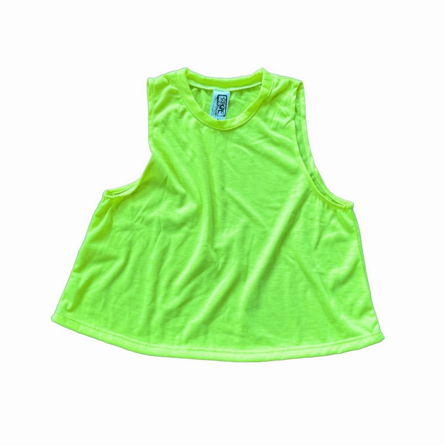 Girls Muscle Tank In Neon Yellow Girls Tunic Top