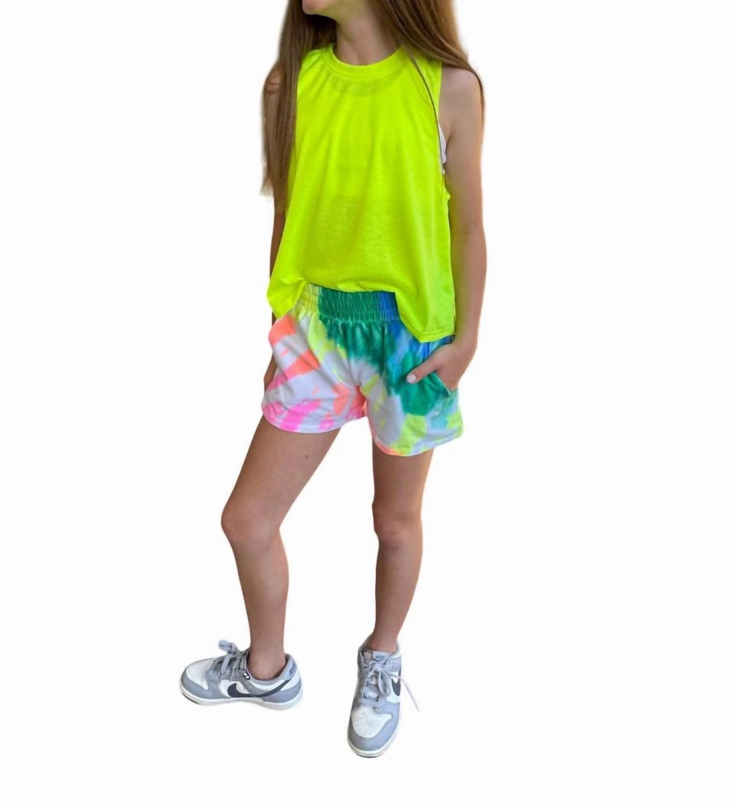 Girls Muscle Tank In Neon Yellow Girls Tunic Top