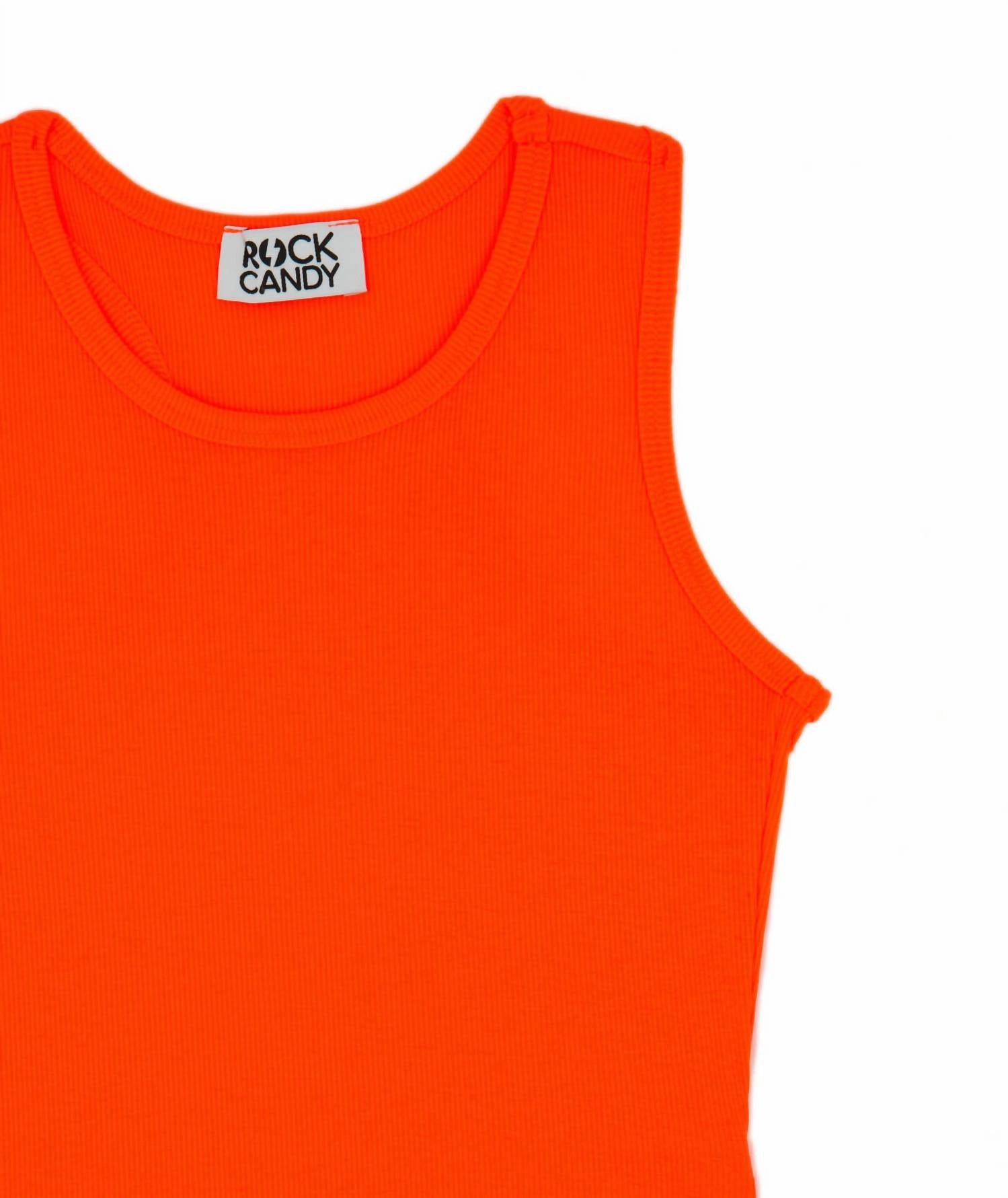 Girls Neon Ribbed Tank In Orange Girls Tunic Top