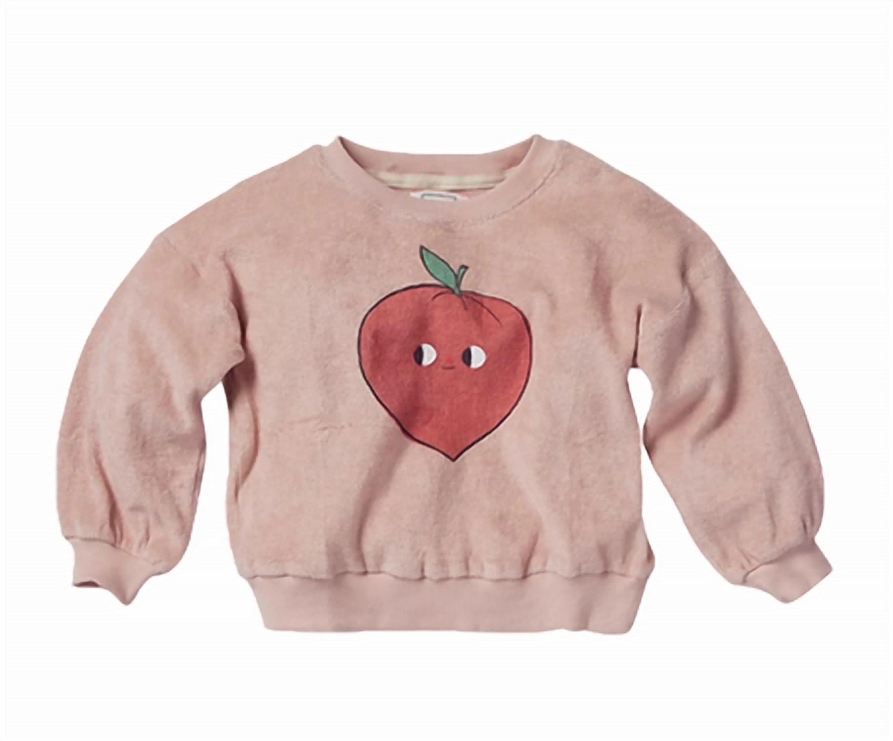 Girls Peaches Sweatshirt In Pink ruffle tops girls, long sleeve tees girls
