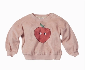 Girls Peaches Sweatshirt In Pink ruffle tops girls, long sleeve tees girls