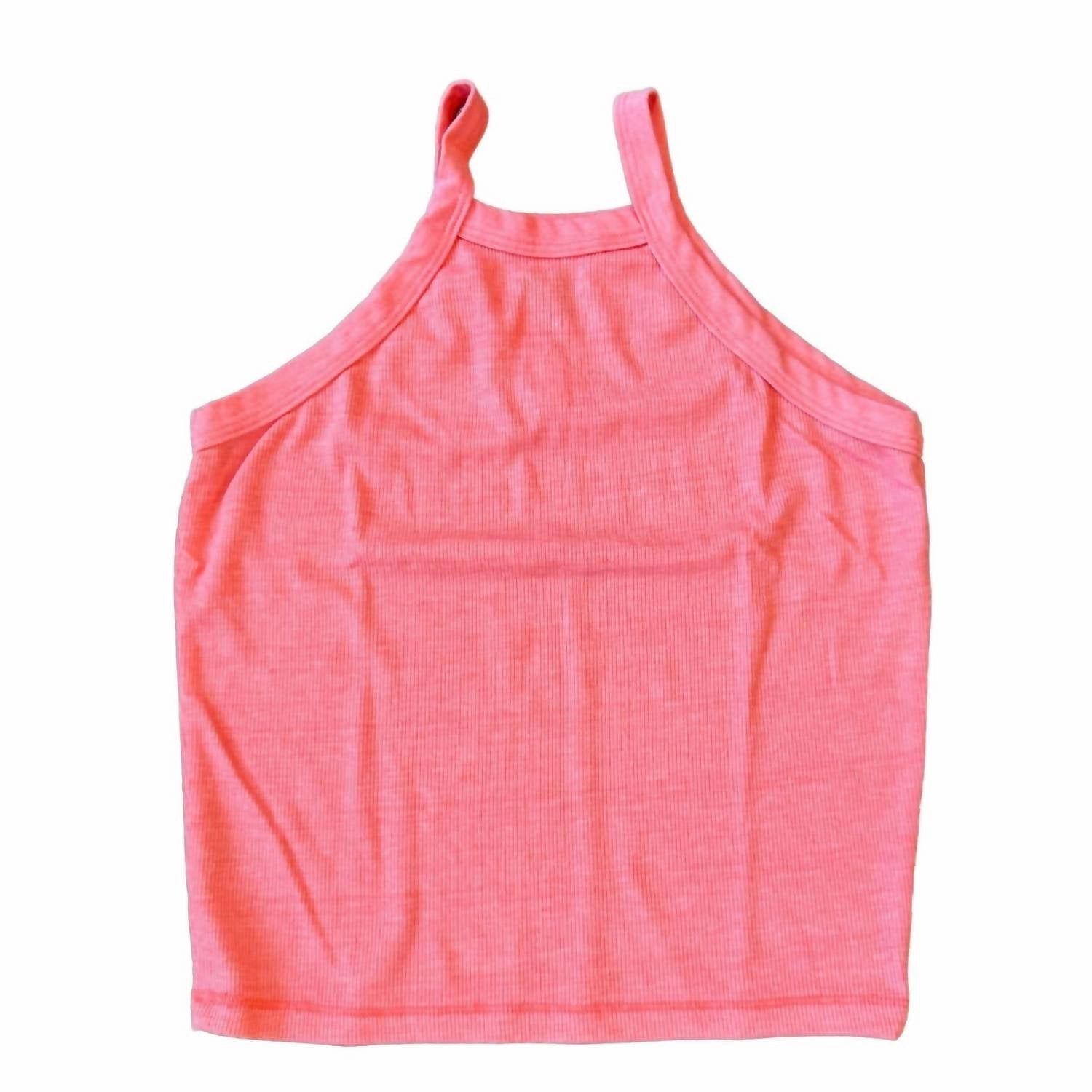 Girls Racerback Tank Top In Heather Orange ruffle tops girls, long sleeve tees girls