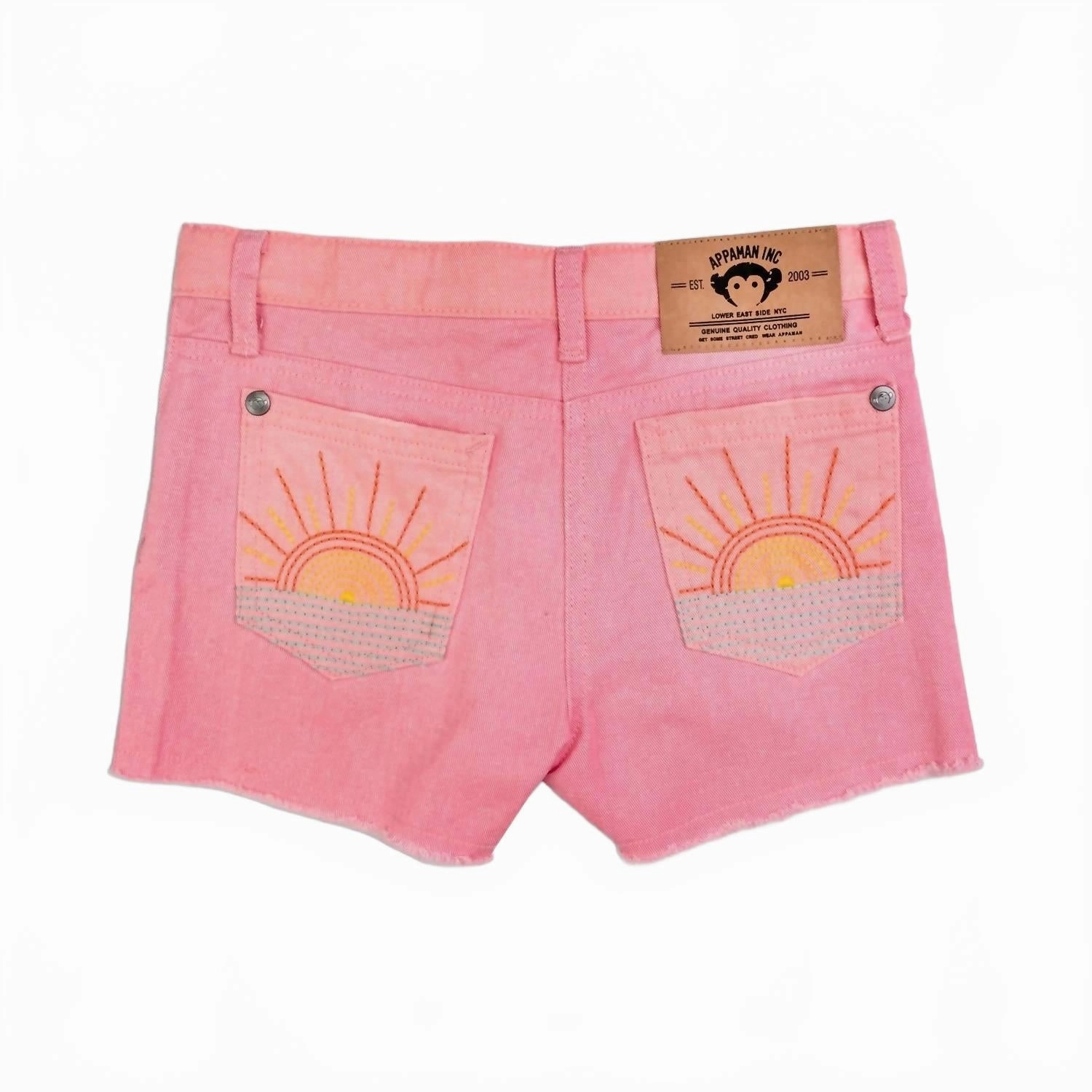 Girls Rhodes Shorts In Pink Mix Girls Scallop Hem Shorts