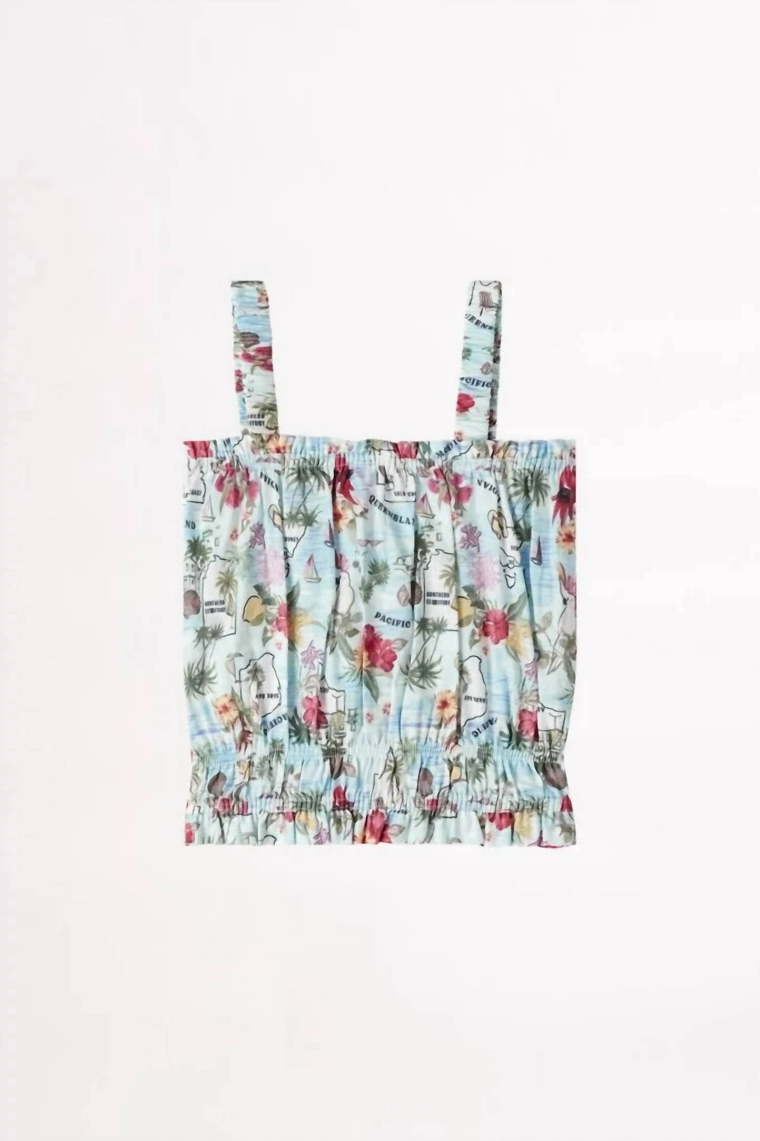 Girls Summer Vacay Camisole In Blue Girls Tunic Top