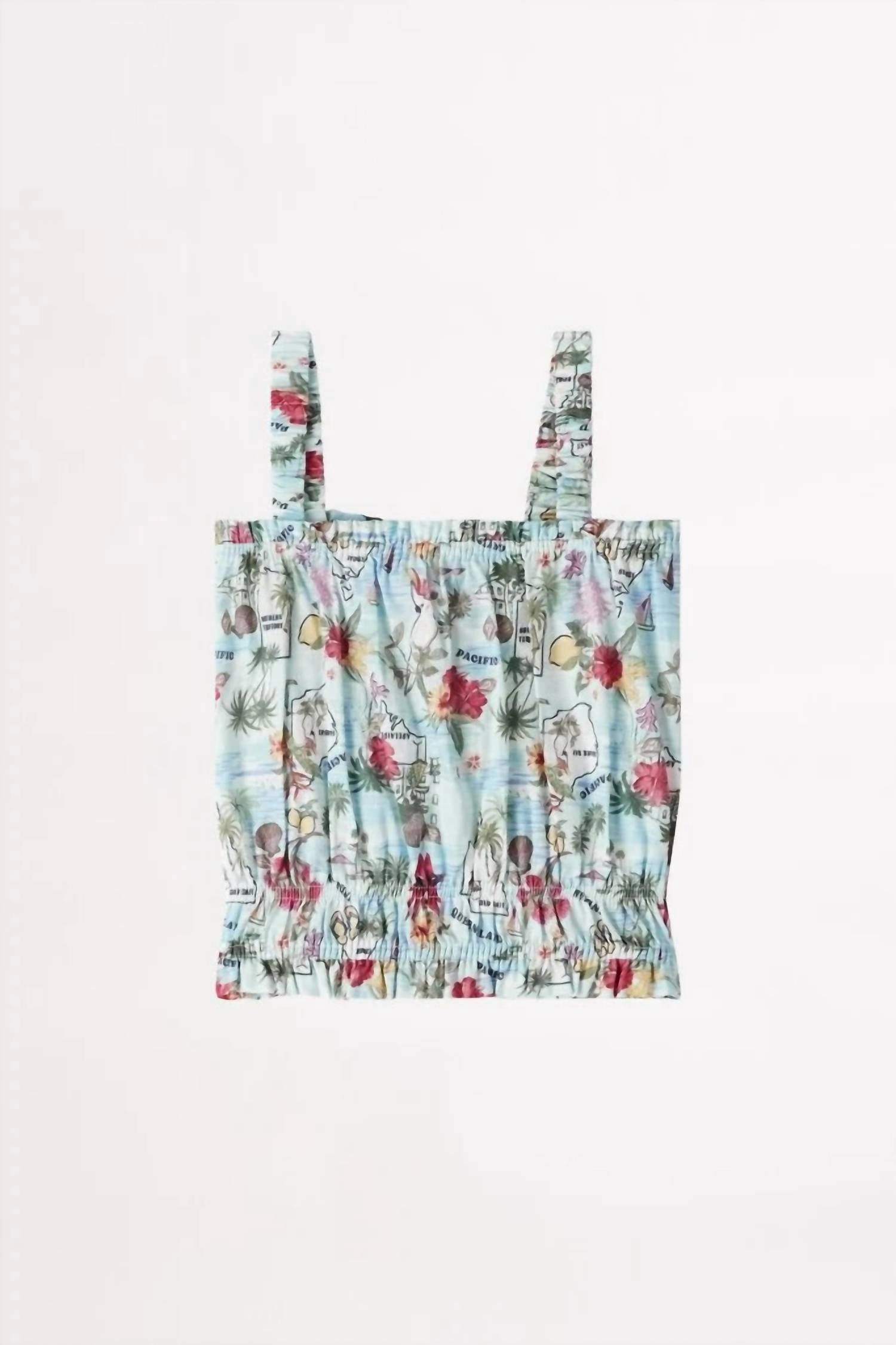 Girls Summer Vacay Camisole In Blue ruffle tops girls, long sleeve tees girls