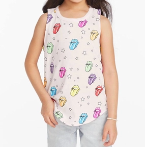 Girls Tank In Rolling Stones Tongue ruffle tops girls, long sleeve tees girls