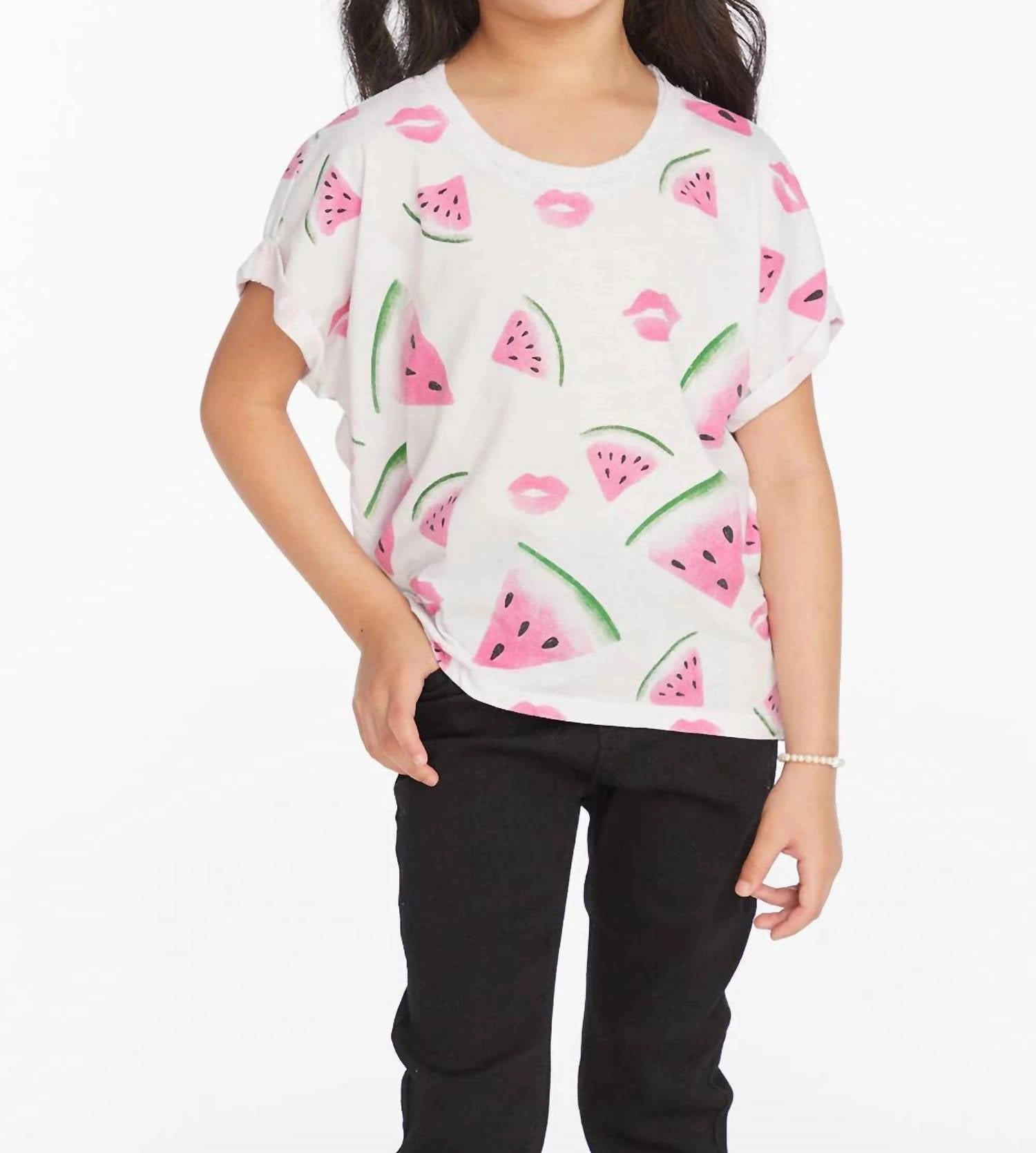 Girls Tee In Watermelon Lips Girls Tunic Top