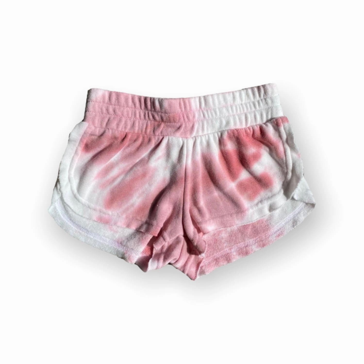 Girls Terry Tie Dye Shorts In Peony girls bermuda shorts, bike shorts girls