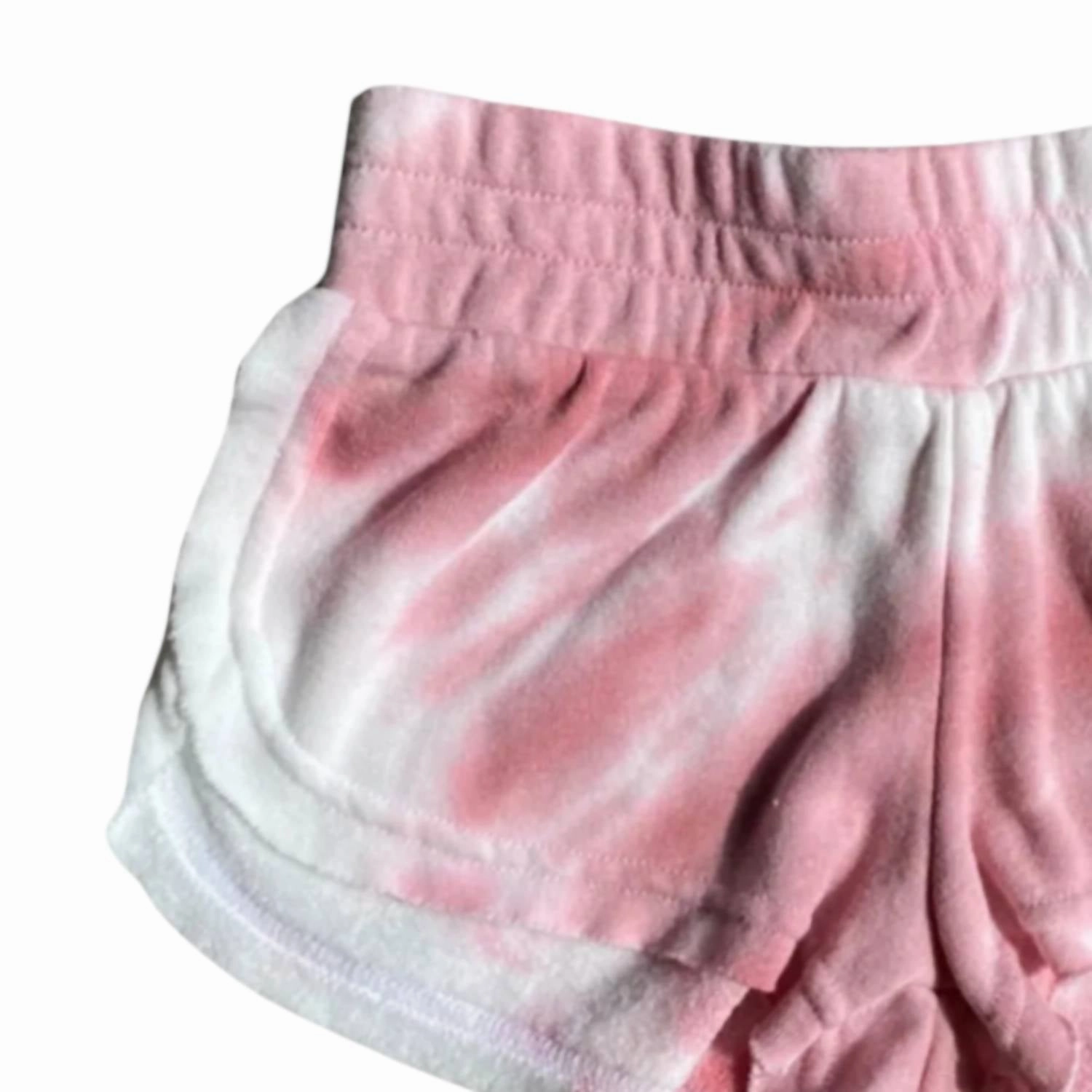 Girls Terry Tie Dye Shorts In Peony Girls Scallop Hem Shorts