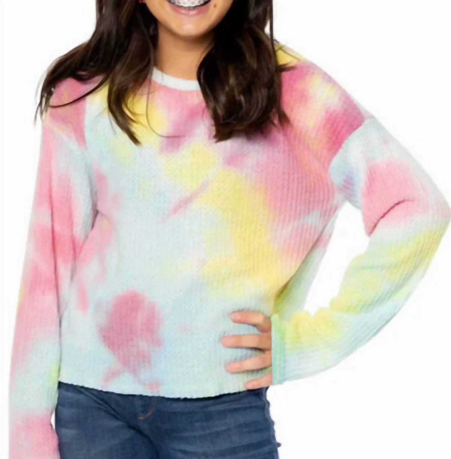 Girls Thermal Top In Tie-Dyed Girls Tunic Top