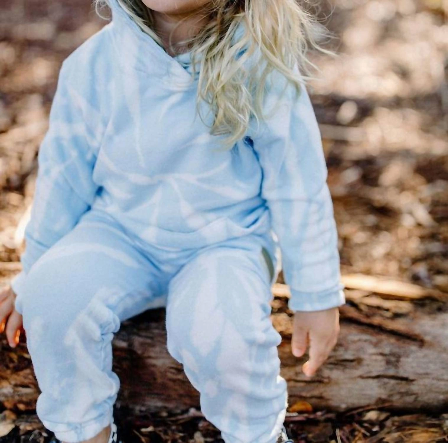 Girls Tie Dye Hoodie In Cirrus Blue Girls Tunic Top