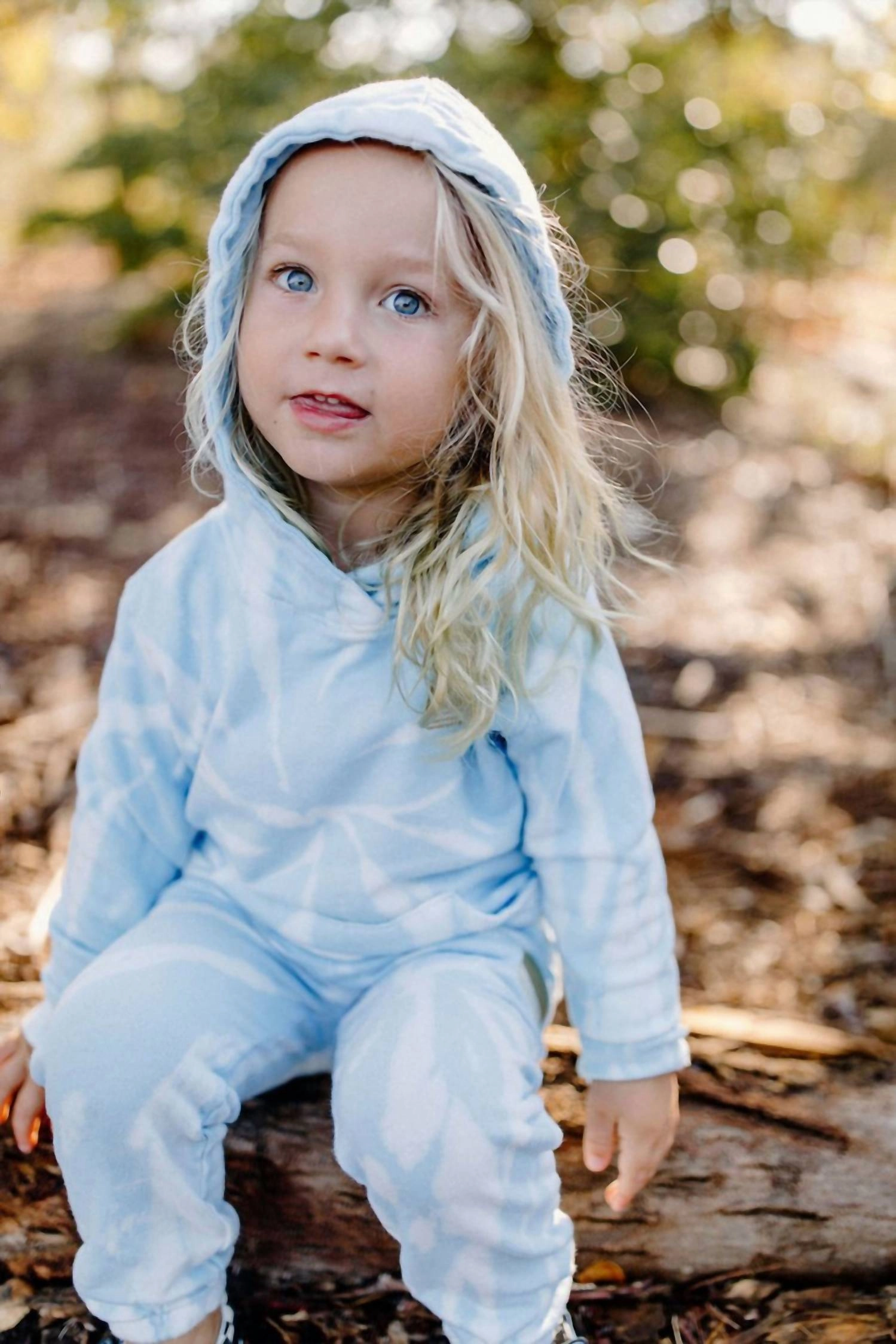 Girls Tie Dye Hoodie In Cirrus Blue Girls Tunic Top