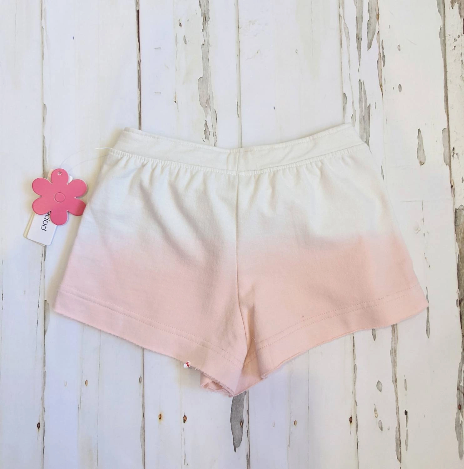 Girls Tween Dip Dyed Raw Edge Short In Pale Pink Girls Scallop Hem Shorts