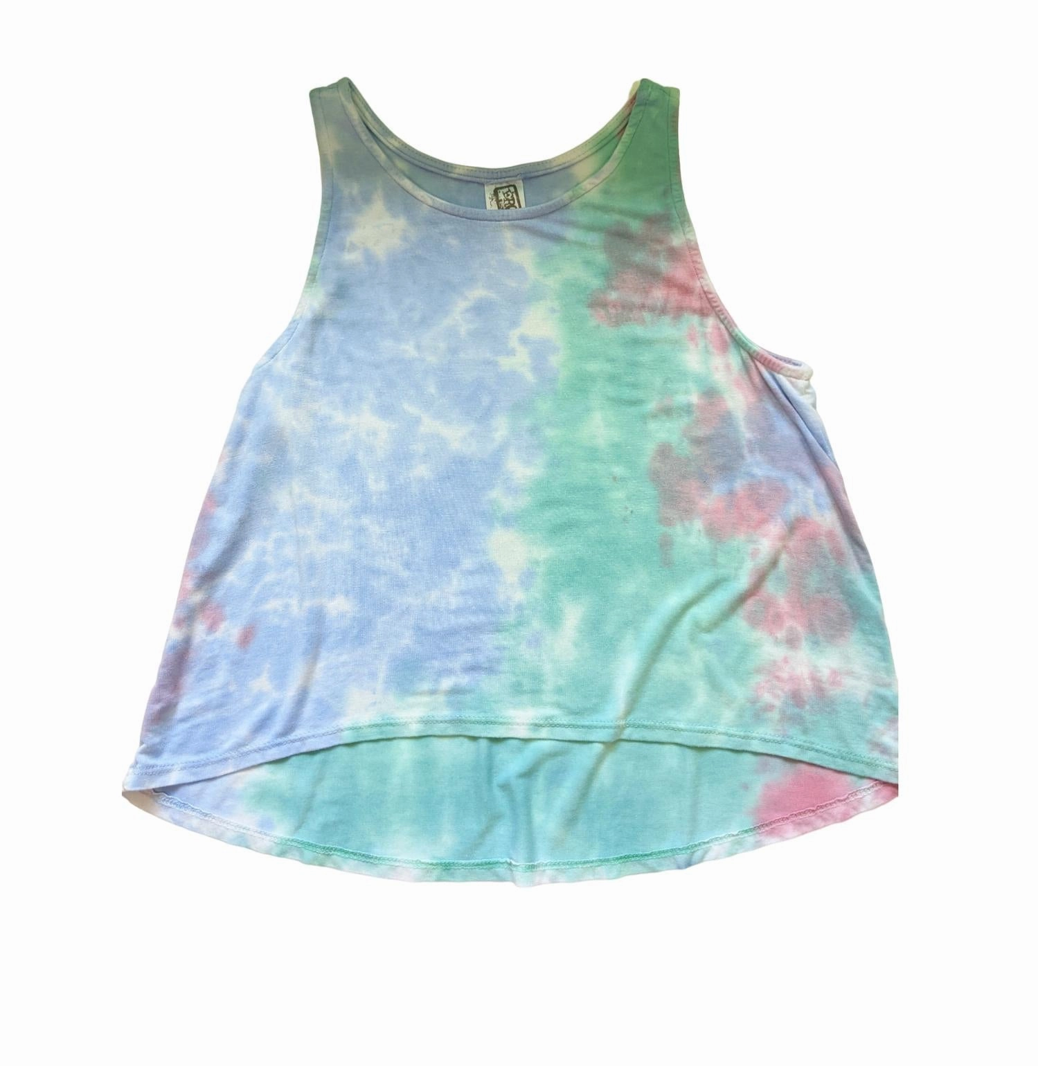 Girls Tween Tie Dye Tanks In Green/blue ruffle tops girls, long sleeve tees girls