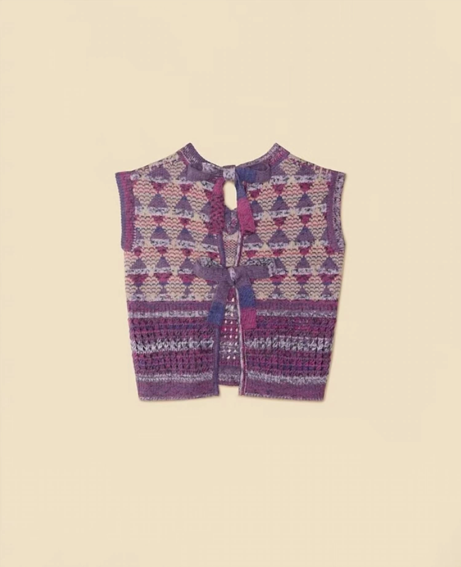 Girls Wool Yearbook Vest In Purple Multi Girls Sherpa Coat