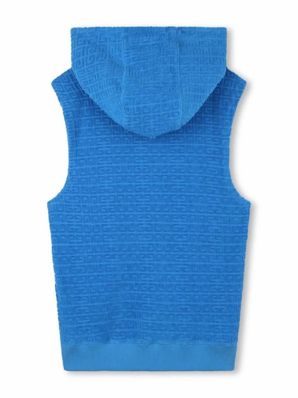 Givenchy Boys 4G Towelling Jacquard Sleeveless Hoodie Boys Half Zip Pullover