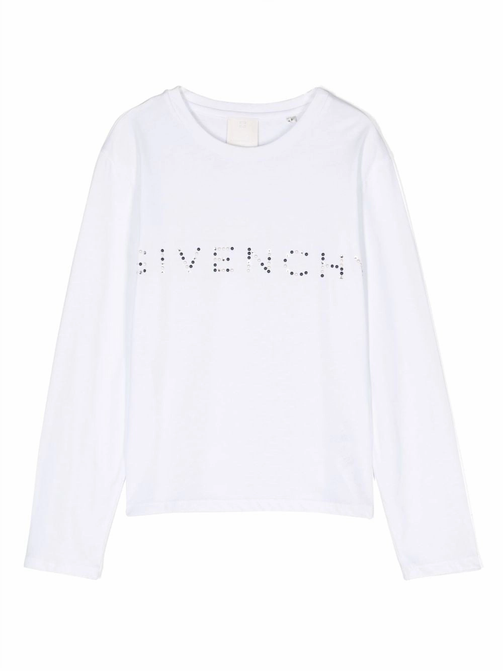 Givenchy Girls Beaded-Logo Long-Sleeve T-Shirt ruffle tops girls, long sleeve tees girls