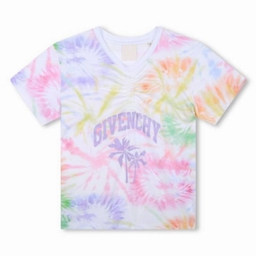 Givenchy Girls Tie-Dye Logo T-Shirt ruffle tops girls, long sleeve tees girls