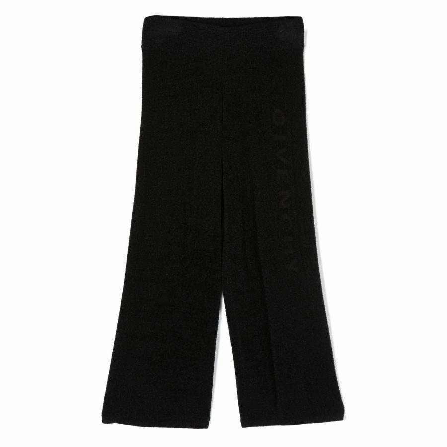 Givenchy Kids Logo Embroidered Wide Leg Trousers girls workout sets, yoga pants girls