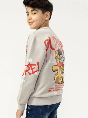 GRAPHIC BEAR FASHION SWEATSHIRT boys cable knit, zip up knitwear boys