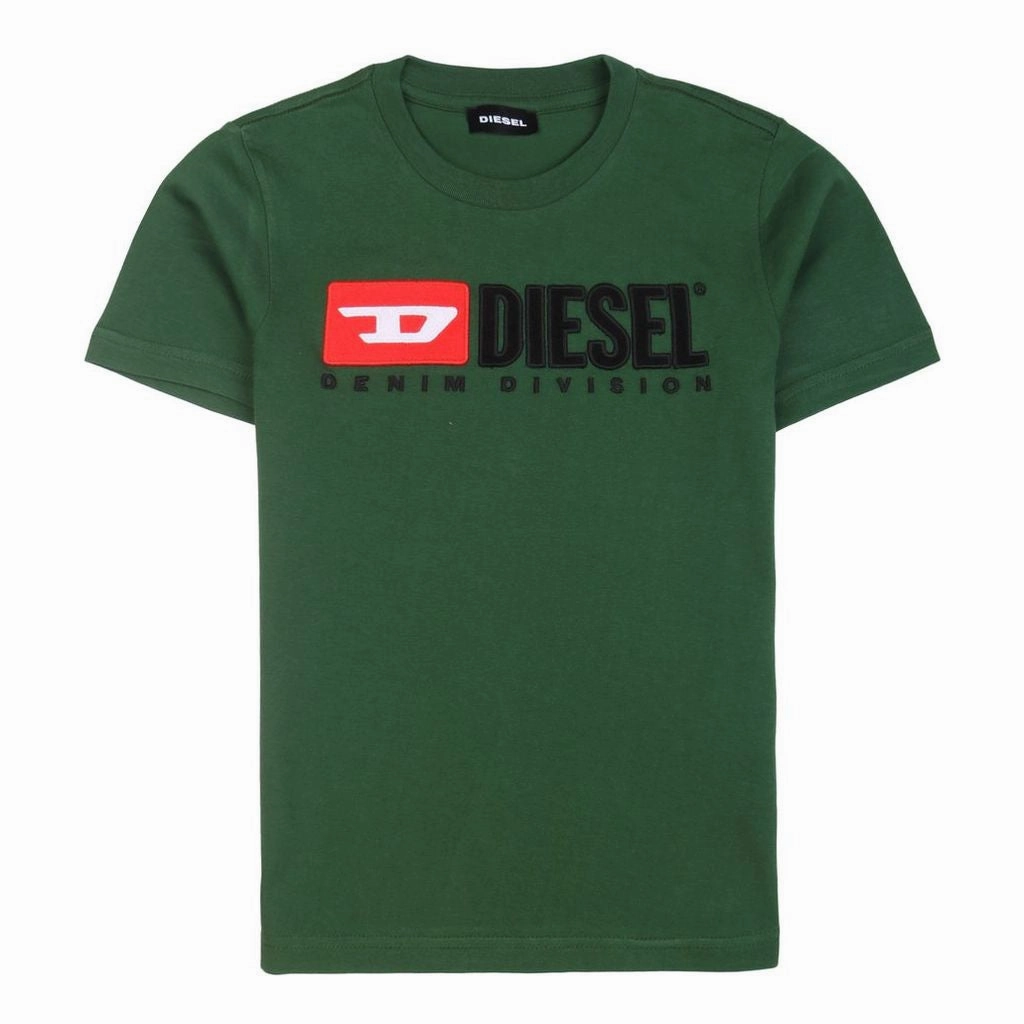 Green Embroidered Logo T-Shirt graphic tees for boys, polo shirts boys