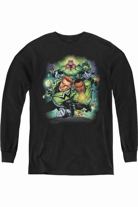 Green Lantern Corps #1 Youth Long Sleeve Tee / T-Shirt graphic tees for boys, polo shirts boys