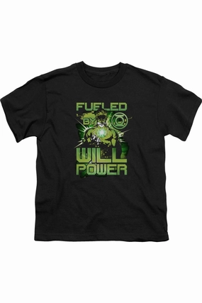 Green Lantern Fueled Short Sleeve Youth Tee / T-Shirt graphic tees for boys, polo shirts boys