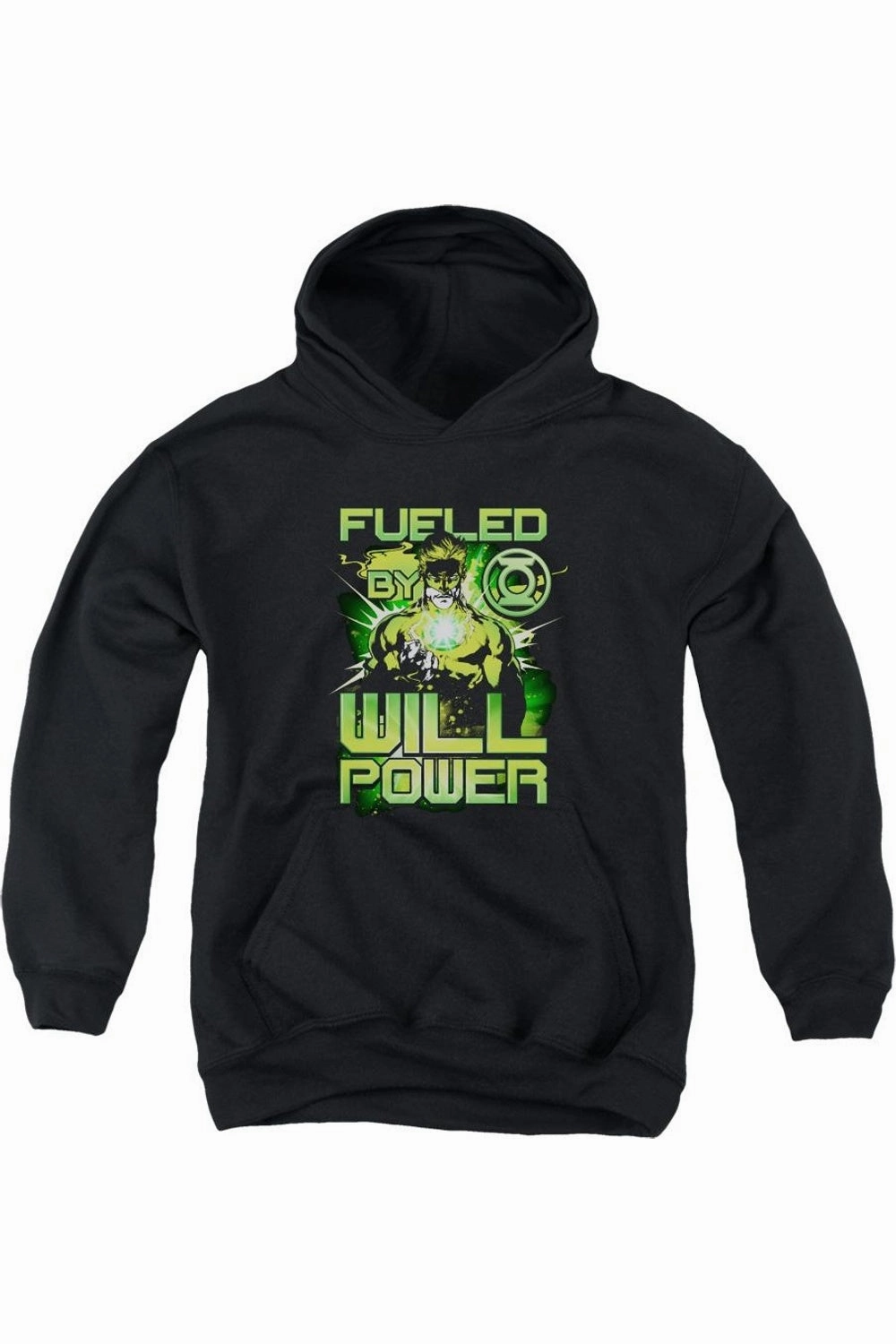 Green Lantern Fueled Youth Pull Over Hoodie / Hooded Sweatshirt graphic tees for boys, polo shirts boys