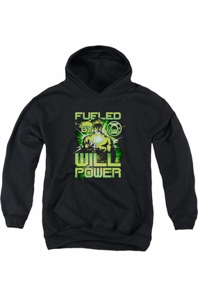 Green Lantern Fueled Youth Pull Over Hoodie / Hooded Sweatshirt graphic tees for boys, polo shirts boys