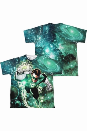 Green Lantern Galactic Hal (Front/Back Print) Short Sleeve Youth Poly Crew Tee / T-Shirt graphic tees for boys, polo shirts boys