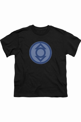 Green Lantern Indigo Symbol Short Sleeve Youth Tee / T-Shirt graphic tees for boys, polo shirts boys